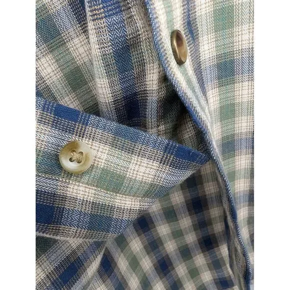 Pendleton Frontier Long Sleeve Snap Button Shirt Men's Small Blue/ Green - Picture 7 of 15